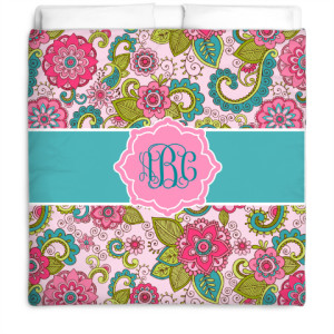 Custom monogram bedding
